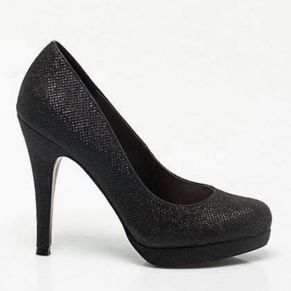 Le Chateau Sparkly Glitter Black Heels Size 9 - Picture 1 of 8